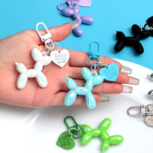 2025 diskon besar mode kartun 3D anak anjing perhiasan tas liontin warna pelangi balon anjing gantungan kunci lucu akrilik anjing liontin hadiah - Product Image 5