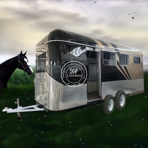 Remorque de luxe pour chevaux avec canapé-lit, cuisine complète, porte de caravane et chargement par l'angle, type carrosse - Product Image 5