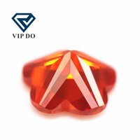 5A Kualitas 3*3mm-12*12Mm Oranye/Oranye Merah Mesin Potong Bunga Potongan Kubik Zirkonia Batu Permata Longgar Bunga Sintetis Bentuk Batu CZ