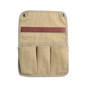 Outdoor Chair Armrest Hanging Bag Canvas <b>Multi</b> Functional Storage Organizer For <b>Camping</b> Khaki - Product Image 2