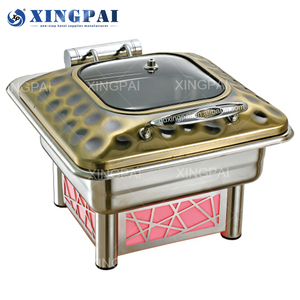 XINGPAI Catering Equipment Buffet Luxury LED <strong>Light</strong> Base Serving Bronze Chafing Dish <strong>Food</strong> <strong>Warmer</strong> Chaffing Dishes for Sale - Product Image 4