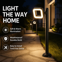 Lampadaire LED d'extérieur OEM AC85-260V, design ovale moderne, éclairage uniforme pour jardins, terrasses et espaces de loisirs extérieurs