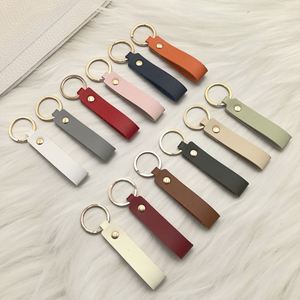 Porte-clés minimaliste en cuir PU personnalisé avec logo d'entreprise, cadeau idéal pour les promotions de marque et le team building - Product Image 1