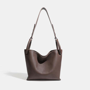 Bolso Tote Minimalista Vintage de Cuero Genuino Antirrobo, Bolso de Hombro con Correa Ancha, Bolso Cruzado Casual de Viaje para Mujer, Procesamiento ODM - Product Image 1