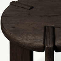 Table d'appoint Rhoohill en bois massif américain, style rétro, ronde, pour salon, table à thé, table d'appoint de canapé moderne et simple en chêne noir, personnalisable