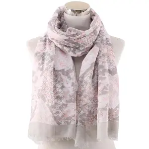 classic snake skin design polyester printed scarf for women