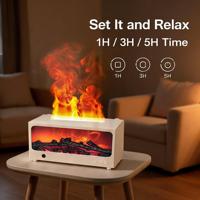 Diffuseur d'arômes ultrasonique avec design de flamme de cheminée, alimentation USB/électrique, grande capacité, fonction de minuterie pour une utilisation domestique en intérieur