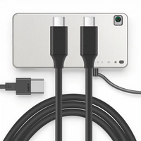 Kabel USB tipe-c ke tipe-c warna hitam 0.5m, kabel USB tipe-c ke tipe-c dengan Transfer Data kecepatan tinggi & pengisian daya Cepat 5A untuk printer panjang 1.8m