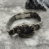 Montre à quartz rétro gothique du millénaire, cadran à aiguilles en alliage, style européen et américain, charme tendance, acier inoxydable, verre 22 mm, pour homme