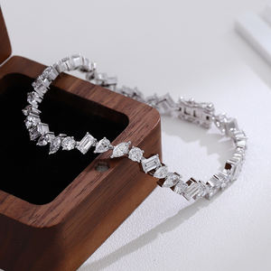 디자이너 18K 14K 10K 솔리드 리얼 화이트 골드 CVD 다이아몬드 테니스 팔찌 트렌딩 주얼리 스타일 커플용 다이아몬드 체인 온라인 판매 - Product Image 3