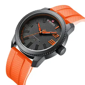 NAVIFORCE 9202T BOO 2022 yeni kuvars saatler üreticileri silikon TPU kayış spor moda su geçirmez kol donanma gücü