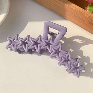 Pinzas de Pelo con Forma de Estrella Hueca, Pinzas de Pelo Grandes de Plástico Color Caramelo para Mujeres y Niñas, Accesorios para el Cabello con Agarre Antideslizante - Product Image 6