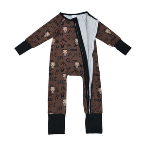 RTS Venta al por mayor Ropa para niños NO MOQ Mameluco de vaca occidental de manga larga Diseño de primavera otoño - Product Image 2