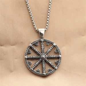European American Style <b>Titanium</b> Steel Ritual Disc Pendant Geometric Men's Necklace Everyday Wear - Product Image 1