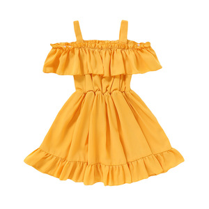 Robes pour filles sans manches en coton de couleur unie de haute qualité 2021 - Product Image 4