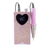 Perceuse à ongles électrique portable rechargeable en cristal de coeur sans fil 35000 tr/min Perceuse à ongles professionnelle avec diamants