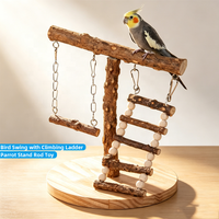 Perchoir classique en bois naturel pour perroquet, accessoires de table, jouet balançoire pour oiseaux avec échelle d'escalade