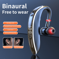 Earphone GL20 Single Ear Portable Earbud Bluetooth untuk Panggilan Bisnis, Ear Clip Sport, Headset Nirkabel Single Ear Tahan Air dengan Earhook GL20