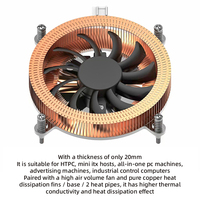 Disipador de Calor Ultrafino de 80 mm con Ventilador PWM para CPU, Radiador de Refrigeración para Procesador HTPC LGA 1200 115X 1700, Enfriador de CPU para PC Todo en Uno