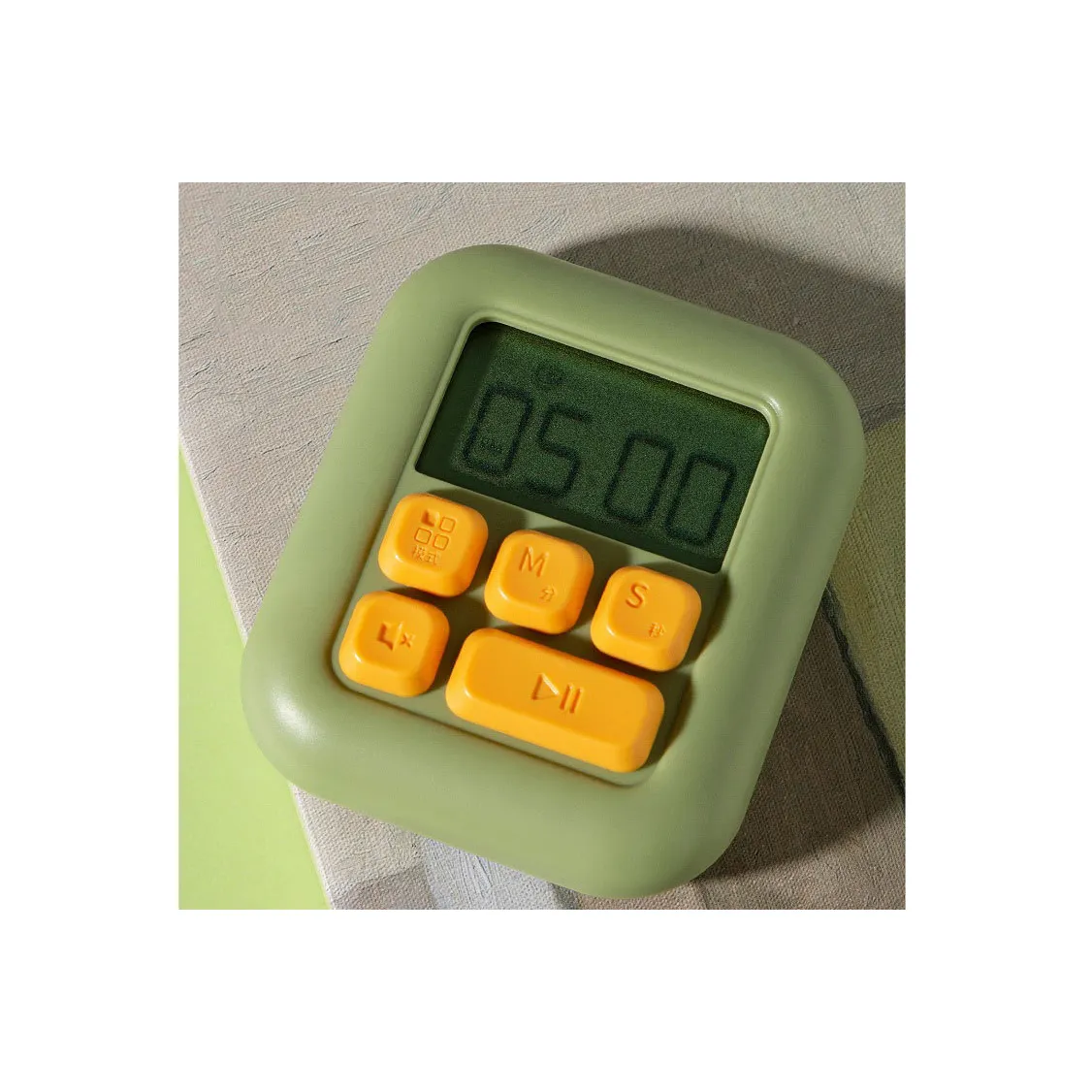 Diskon besar-besaran pabrik timer digital elektronik anak-anak lucu permen persegi timer meja dapur display timer digital