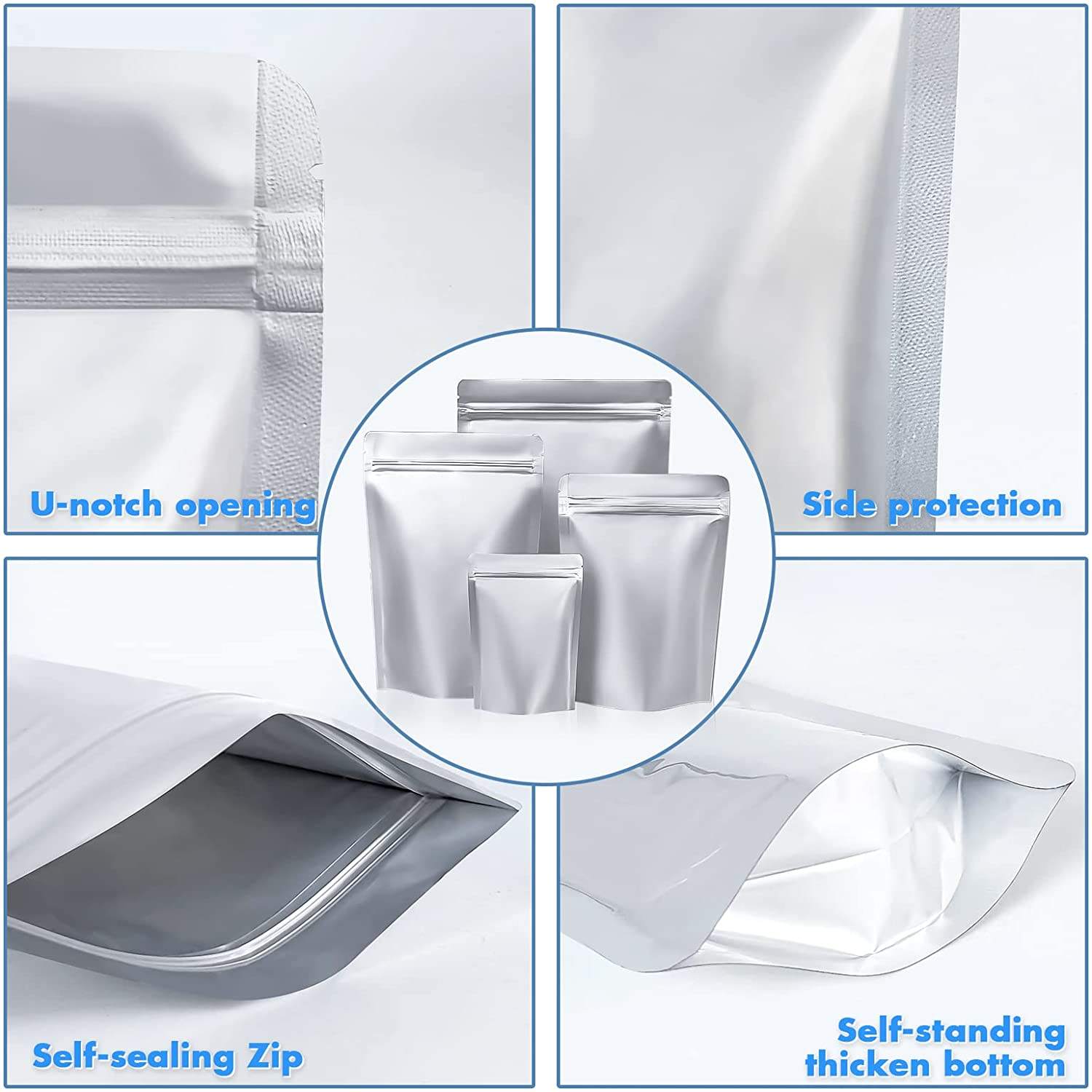 1 Gallon PackFreshUSA - 50 Sacchetti Mylar Da 1 Quart 50 Assorbitori Di Ossigeno 300cc Kit Stoccaggio Emergenza - Foto 7