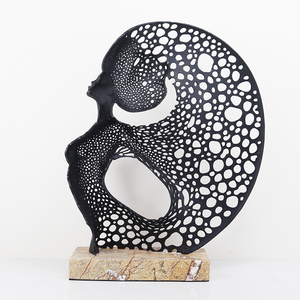 Escultura Femenina de Latón Directo de Fábrica, Estilo <span class=keywords><strong>Art</strong></span> Deco Moderno de Lujo, Base de Mármol, Estatua Abstracta, Decoración para el Hogar, Regalo <span class=keywords><strong>Art</strong></span>ístico, Venta al por Mayor - Product Image 6