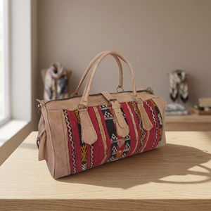 Bolsa de Viaje Clásica de Lona con Cierre de Cremallera, Asa Suave, Diseño Estampado Rojo para Mujer - Product Image 5