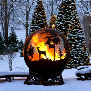 Custom Metal Globe Firepit Fire <b>Ball</b> Garden Decoration Camping Corten Steel Sphere Fire <b>Pit</b> - Product Image 1