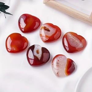 หินอาเกตสีแดงรูปหัวใจ ขัดเงา คุณภาพสูง ขายส่ง สำหรับตกแต่งบ้าน - Product Image 1