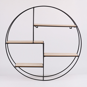 K&B Vente flash Support de pot de fleurs rond en bois noir, <span class=keywords><strong>étagère</strong></span> <span class=keywords><strong>murale</strong></span> flottante suspendue pour la décoration de la maison - Product Image 5