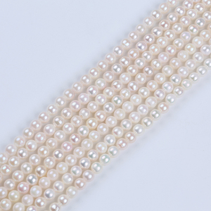 Filo di Perle Akoya Naturali Bianche Certificati da Terze Parti, Forma a Patata 5.5-6mm, Grado A, Vendita all'Ingrosso - Product Image 2