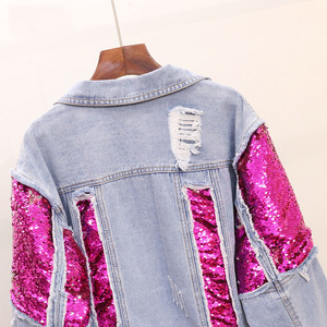 Custom Fashion Coat Women <strong>Sequin</strong> Design <strong>Plus</strong> <strong>Size</strong> Denim <strong>Jacket</strong> for Womens/womens Puffer <strong>Jacket</strong>/sequined <strong>Jacket</strong> - Product Image 3