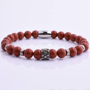 Pulsera <span class=keywords><strong>el</strong></span>ástica de acero inoxidable con piedra Natural para <span class=keywords><strong>hombre</strong></span>, brazalete con piedra de ojo de Tigre y calavera <span class=keywords><strong>del</strong></span> <span class=keywords><strong>Norte</strong></span>, oro personalizado, alta calidad - Product Image 5