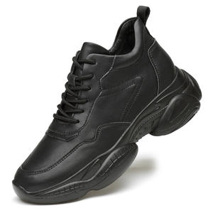 <b>Men's</b> Trendy Thick-Soled White Korean-Style Sports Casual Cowhide <b>Shoes</b> with Mesh Lining Daddy Inner <b>Heel</b> Sneakers - Product Image 6