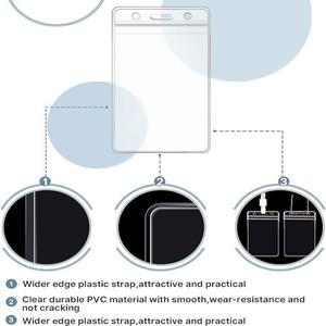 Porta Tarjetas <span class=keywords><strong>de</strong></span> Visita MKW3118 <span class=keywords><strong>de</strong></span> PVC Transparente y Suave, con 3 Orificios Preperforados, Vertical/Horizontal, Resistente al Agua para Oficina - Product Image 3