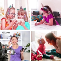 Headset berkabel dengan mikrofon, Earphone Stereo musik untuk anak perempuan, Headphone komputer ponsel pintar, hadiah anak-anak