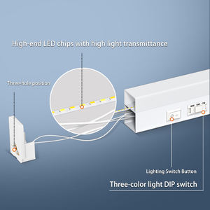 Tube LED carré en plastique T5 18W 24W avec interrupteur DIP 3CCT et interrupteur marche/arrêt, longueur 4 pieds, pour entrepôt, IP44, utilisation intérieure - Product Image 4