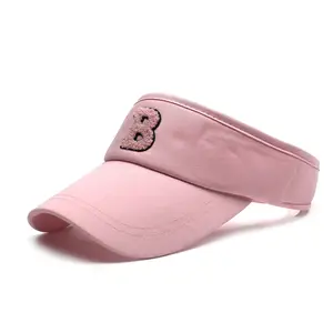 Customize Logo Patchwork Visor Caps Embroidered Designs Golf Women Men Tour Stretch Visor Personalized Style Visor Hats