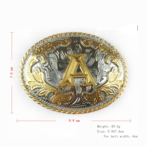 Logo personalizzato Western Cowboy A A A Z alfabeto Captial lettera fibbia della cintura per gli uomini delle donne - Product Image 3