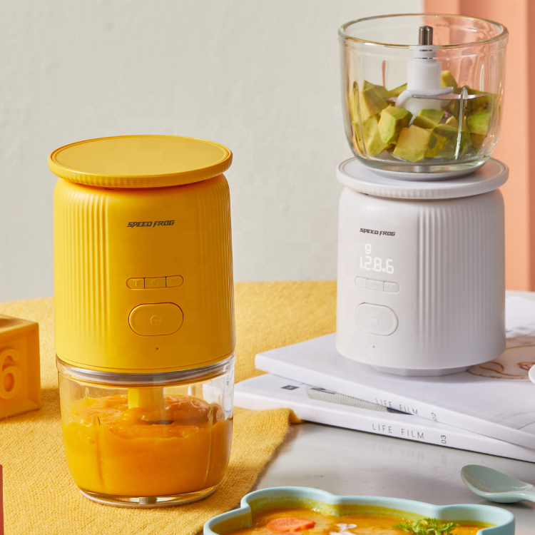 Электрический USB Перезаряжаемый блендер, измельчитель для еды и чеснока, небольшой кухонный комбайн с 4 лезвиями, миска 300 мл