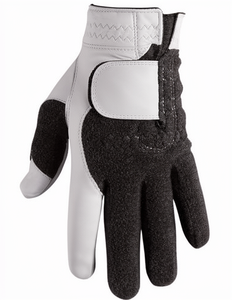 High Quality Durable White Color Cabretta Leather Left Hand Men's Golf <b>Gloves</b> Hook Loop Closure Soft <b>Grip</b> Breathable Wrist - Product Image 1