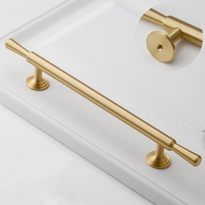 Mode lumière laiton doré armoire de cuisine poignée minimaliste meubles armoire porte poignées boutons tire style chaud - Product Image 6