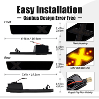 Feux latéraux LED de style X à lentille fumée pour Dodge Challenger 2008-2014, lampe de pare-chocs ambre rouge 68043394AA, 4 pièces