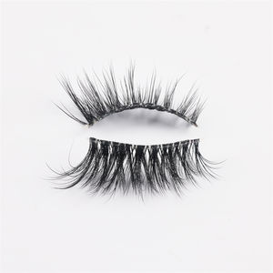 개인 라벨 가짜 밍크 보이지 않는 밴드 비건 코너 속눈썹 블랙 부드러운 얇은 밴드 투명 투명 밴드 3D 하프 스트립 속눈썹 - Product Image 3