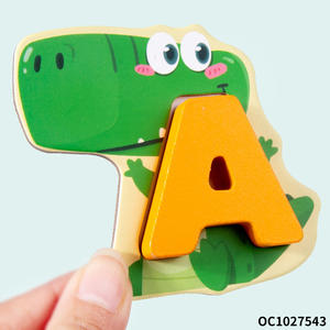 Frühkindliche Entwicklung Lernspielzeug 3D Holzpuzzles ABC <span class=keywords><strong>Alphabet</strong></span> Blöcke Bunte Tier-Aktivitätsspielzeuge für Babys - Product Image 6