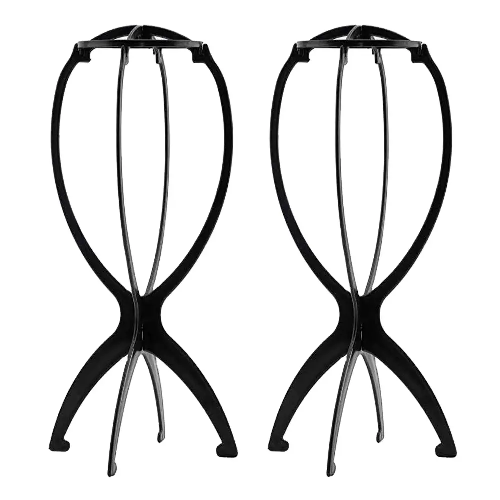 Wholesale Price High Quality Collapsible Plastic Display Foldable Wig Stand Wig Holder Wigs Support