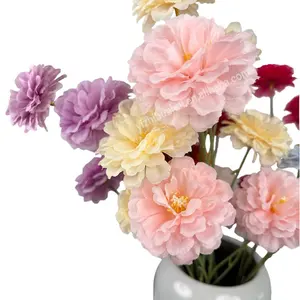 5 सिर हिबिस्कस फूल बहु परत पंखुड़ियां रेशम फूल गर्म बिक्री थोक शादी की सजावट फूल कृत्रिम