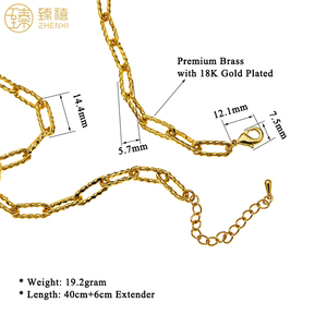 Zhenzxi-Cadena <span class=keywords><strong>de</strong></span> eslabones <span class=keywords><strong>de</strong></span> latón dorado <span class=keywords><strong>para</strong></span> <span class=keywords><strong>hombre</strong></span> y mujer, collar moderno <span class=keywords><strong>de</strong></span> primera calidad, resistente al deslustre, Hip Hop, <span class=keywords><strong>Amazon</strong></span>, gran oferta - Product Image 2