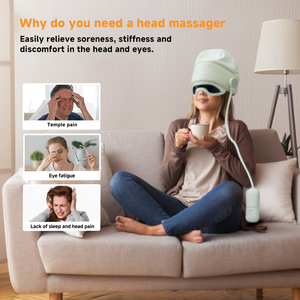 Air <span class=keywords><strong>Hot</strong></span> Com press Massage gerät Silent Design Drahtlose Kopf-und Augen massage 35 ° C-45 ° C Wärme entlastung für Migräne und Schlafmittel - Product Image 6
