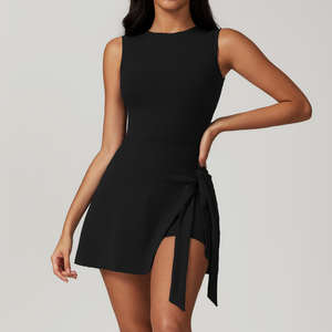 Falda deportiva de yoga y tenis con espalda hermosa, tirantes adelgazantes, transpirable, color liso, talla XL, antideslizante, con logo frontal. - Product Image 6